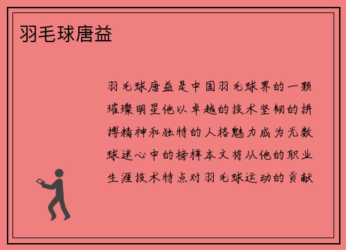 羽毛球唐益